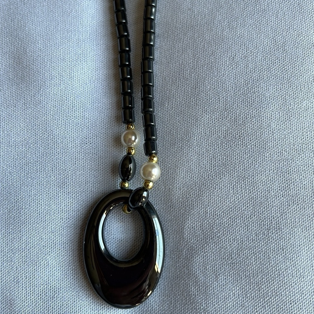 Tiger Eye Black Pendant Necklace